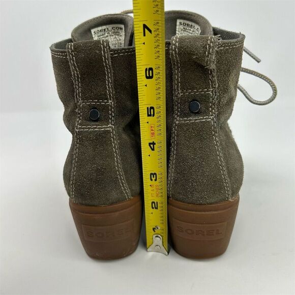 Sorel Women's Brown Suede Lace-Up Wedge Boots Size 8 Waterproof Comfort - Picture 9 of 12